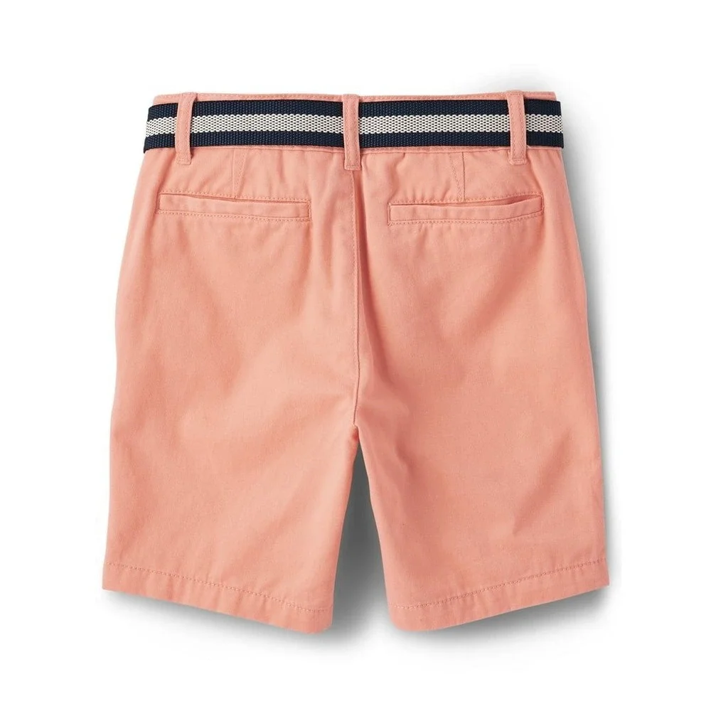 Childrens‎ Place Boys Coral Orange Belted Classic Preppy Twill Chino Shorts 10
